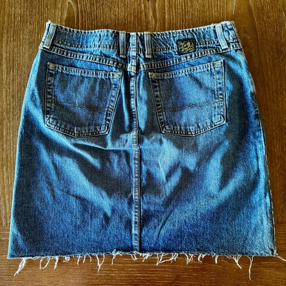 Lucky Brand raw hem denim mini skirt 8 - Picture 2 of 8